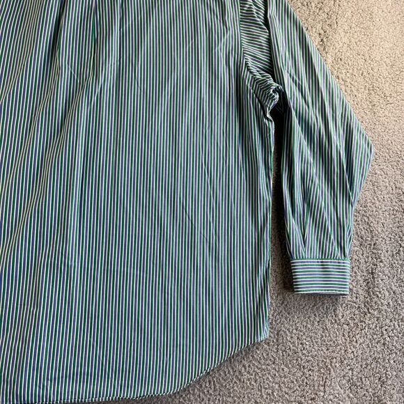 Vintage Ralph Lauren Shirt Mens Extra Large Blue Green Striped Blaire Button Up - Picture 11 of 15